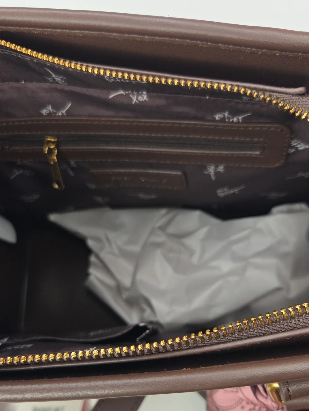 🤎▪️Betsey Johnson ▪️Brown Longhorn Leather-Trim Canvas Tote with Brown Scarf
